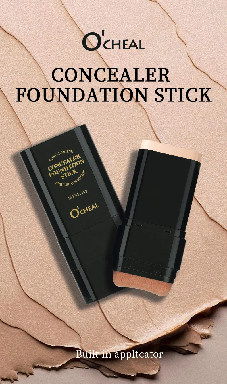 Concealer Foundation Stick Waterproof Long-Lasting Full Coverage Dual-Ended Makeup 1 concealer foundation stick waterproof dual ended sit auxp9det desc 1