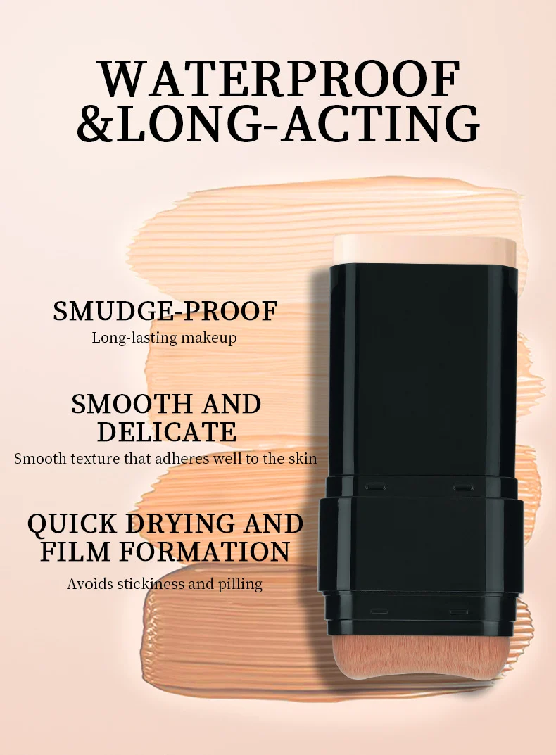 Concealer Foundation Stick Waterproof Long-Lasting Full Coverage Dual-Ended Makeup 4 concealer foundation stick waterproof dual ended sit auxp9det desc 4