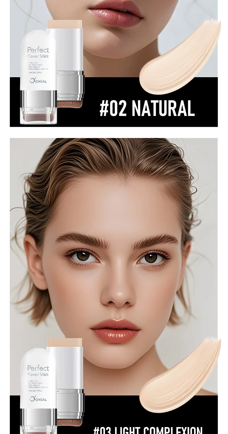 Concealer Foundation Stick with Brush Thin Comfortable Buildable Coverage Waterproof Long Lasting 14 concealer foundation stick with brush thin comfortable long lasting sit 539r77ns desc 14