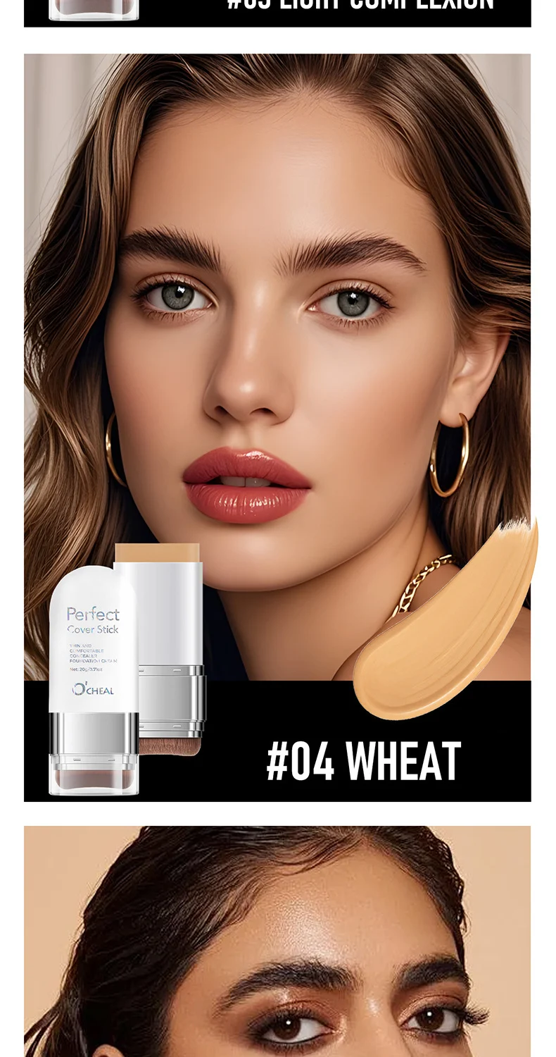 Concealer Foundation Stick with Brush Thin Comfortable Buildable Coverage Waterproof Long Lasting 15 concealer foundation stick with brush thin comfortable long lasting sit 539r77ns desc 15