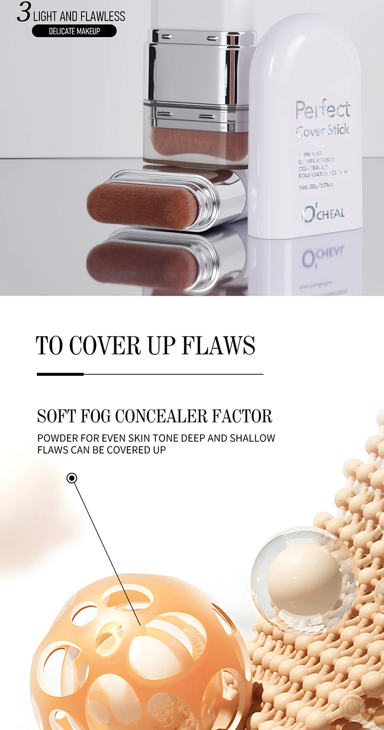 Concealer Foundation Stick with Brush Thin Comfortable Buildable Coverage Waterproof Long Lasting 9 concealer foundation stick with brush thin comfortable long lasting sit 539r77ns desc 9