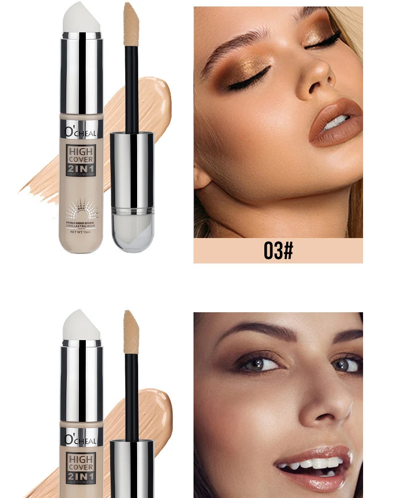 Concealer Liquid Foundation High Coverage 2-in-1 Full Face Concealer for Spots & Acne 13 concealer liquid foundation high coverage 2in1 sit tg8hw94m desc 13