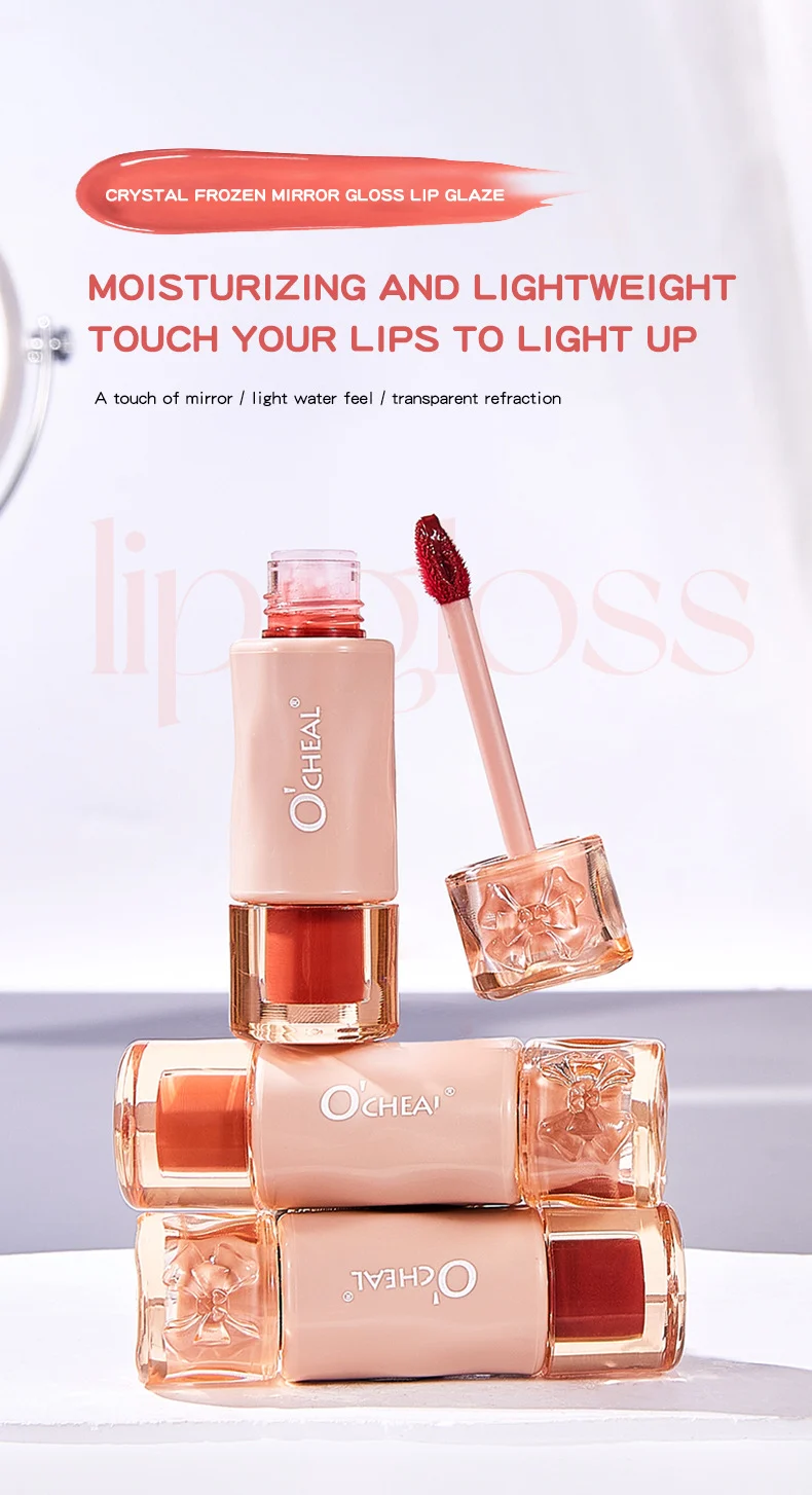 Crystal Freeze Mirror Light Lip Glaze Non-Sticky Long-Lasting Lip Tint 3 crystal freeze mirror light lip glaze sit z53ewyva desc 3