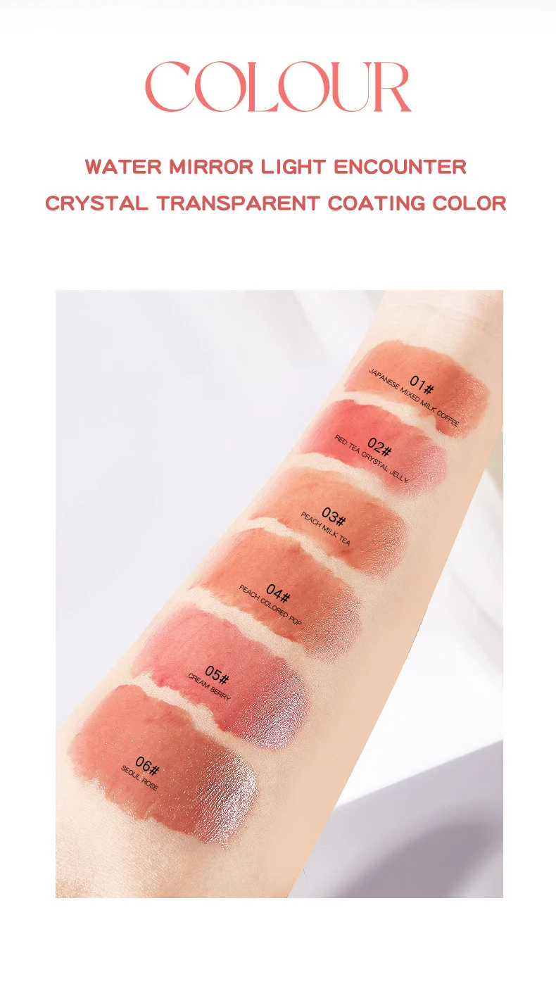 Crystal Freeze Mirror Light Lip Glaze Non-Sticky Long-Lasting Lip Tint 9 crystal freeze mirror light lip glaze sit z53ewyva desc 9