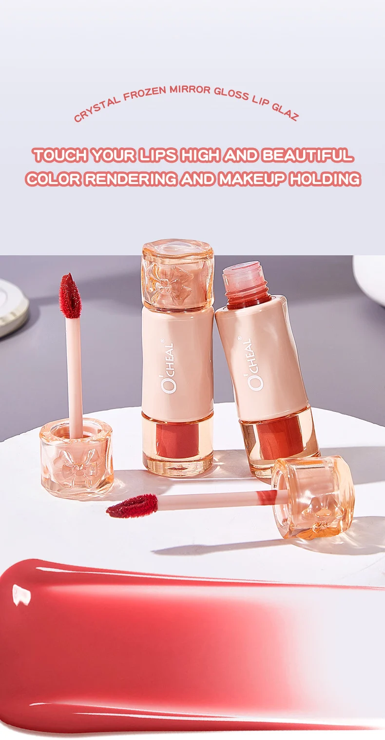 Crystal Freeze Mirror Lip Glaze Lip Stain Lip Gloss Hydrating Non-Sticky Lip Makeup 14 crystal freeze mirror lip glaze lip stain sit ne65hmr4 desc 14