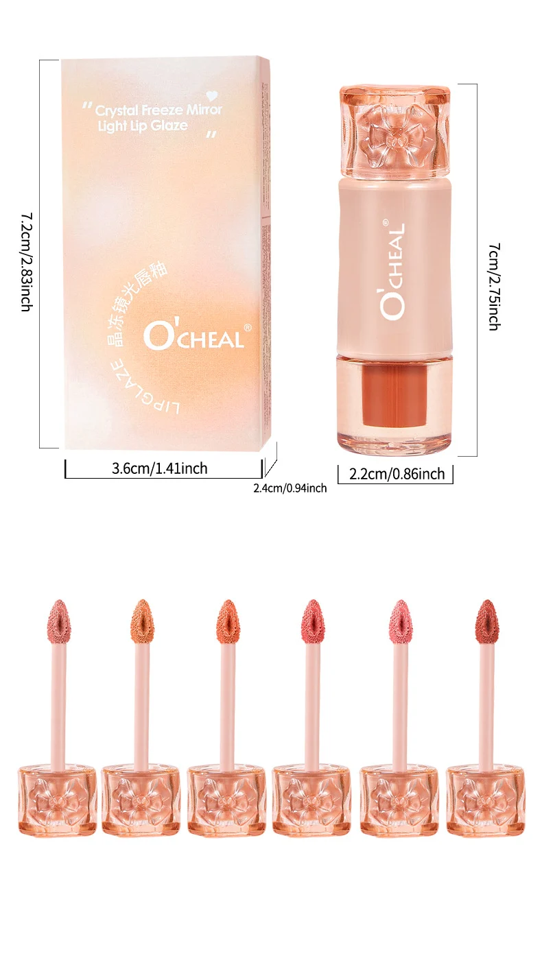 Crystal Freeze Mirror Lip Glaze Lip Stain Lip Gloss Hydrating Non-Sticky Lip Makeup 17 crystal freeze mirror lip glaze lip stain sit ne65hmr4 desc 17