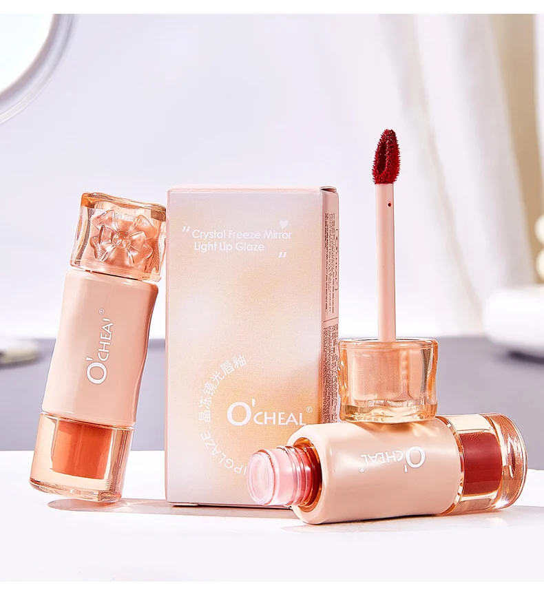 Crystal Freeze Mirror Lip Glaze Lip Stain Lip Gloss Hydrating Non-Sticky Lip Makeup 18 crystal freeze mirror lip glaze lip stain sit ne65hmr4 desc 18