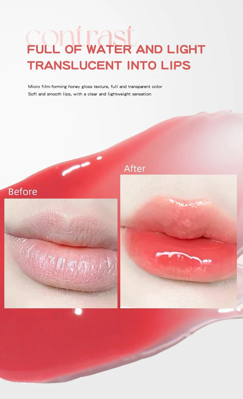 Crystal Freeze Mirror Lip Glaze Lip Stain Lip Gloss Hydrating Non-Sticky Lip Makeup 5 crystal freeze mirror lip glaze lip stain sit ne65hmr4 desc 5