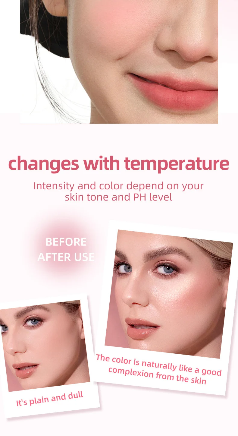 Crystal Temperature-Changing Blush Balm Silky Smooth Long-Lasting Color Sheer Glow Highlighter 10 crystal temperature changing blush balm sit ha66eh6a desc 10
