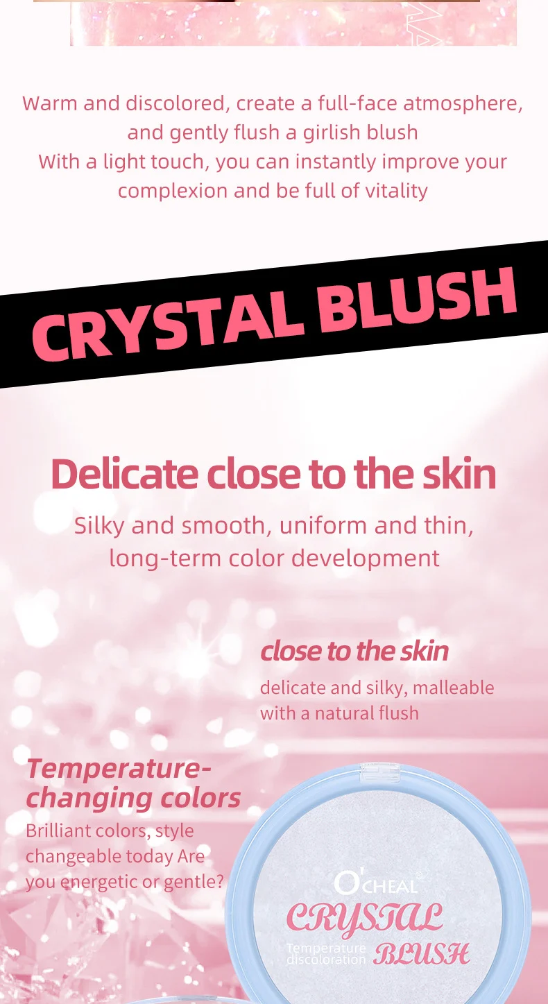 Crystal Temperature-Changing Blush Balm Silky Smooth Long-Lasting Color Sheer Glow Highlighter 5 crystal temperature changing blush balm sit ha66eh6a desc 5