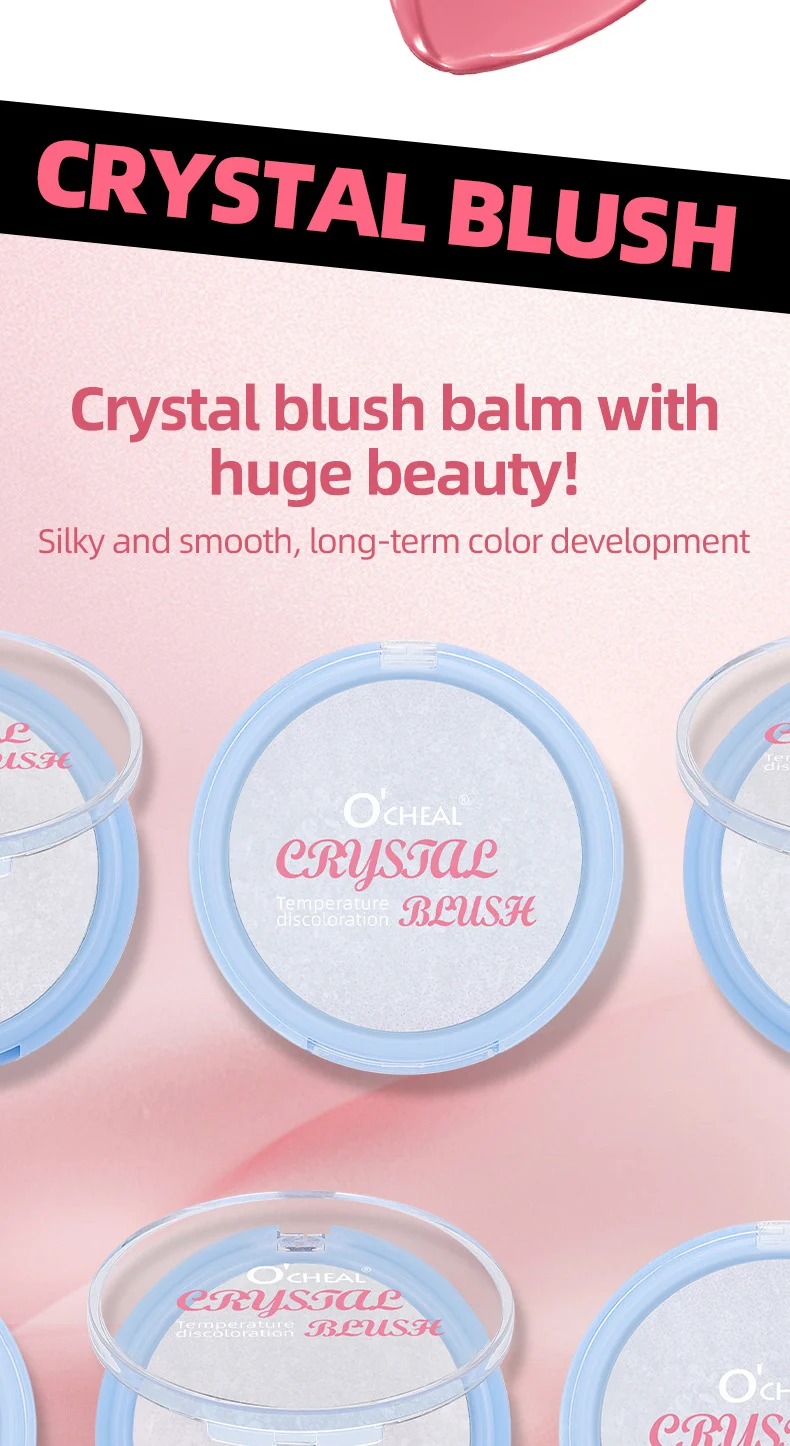 Crystal Temperature-Changing Blush Balm Silky Smooth Long-Lasting Color Sheer Glow Highlighter 7 crystal temperature changing blush balm sit ha66eh6a desc 7