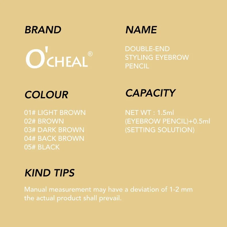 Double-End Eyebrow Pencil with Setting Gel Waterproof Sweat-Proof Long-Lasting Brow Makeup 12 double end eyebrow pencil with setting gel sit 599mr2zh desc 12