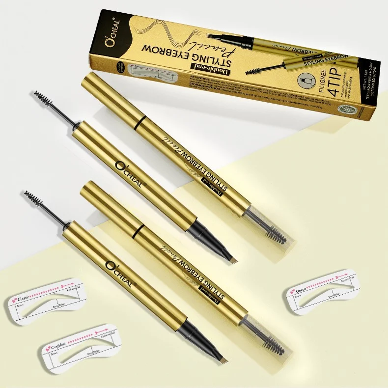 Double-End Eyebrow Pencil with Setting Gel Waterproof Sweat-Proof Long-Lasting Brow Makeup 13 double end eyebrow pencil with setting gel sit 599mr2zh desc 13