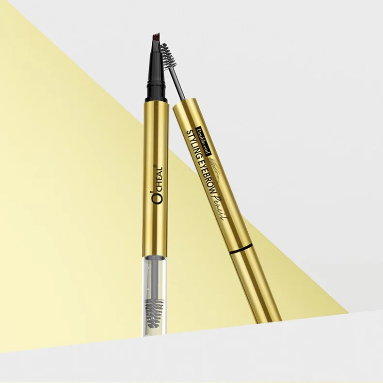 Double-End Eyebrow Pencil with Setting Gel Waterproof Sweat-Proof Long-Lasting Brow Makeup 14 double end eyebrow pencil with setting gel sit 599mr2zh desc 14