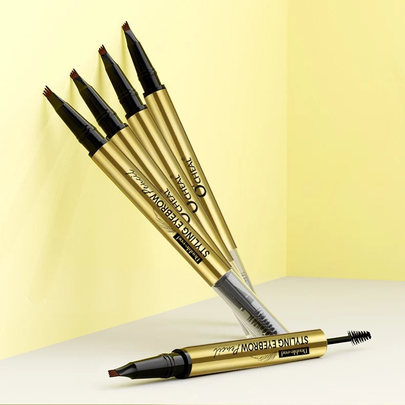 Double-End Eyebrow Pencil with Setting Gel Waterproof Sweat-Proof Long-Lasting Brow Makeup 15 double end eyebrow pencil with setting gel sit 599mr2zh desc 15