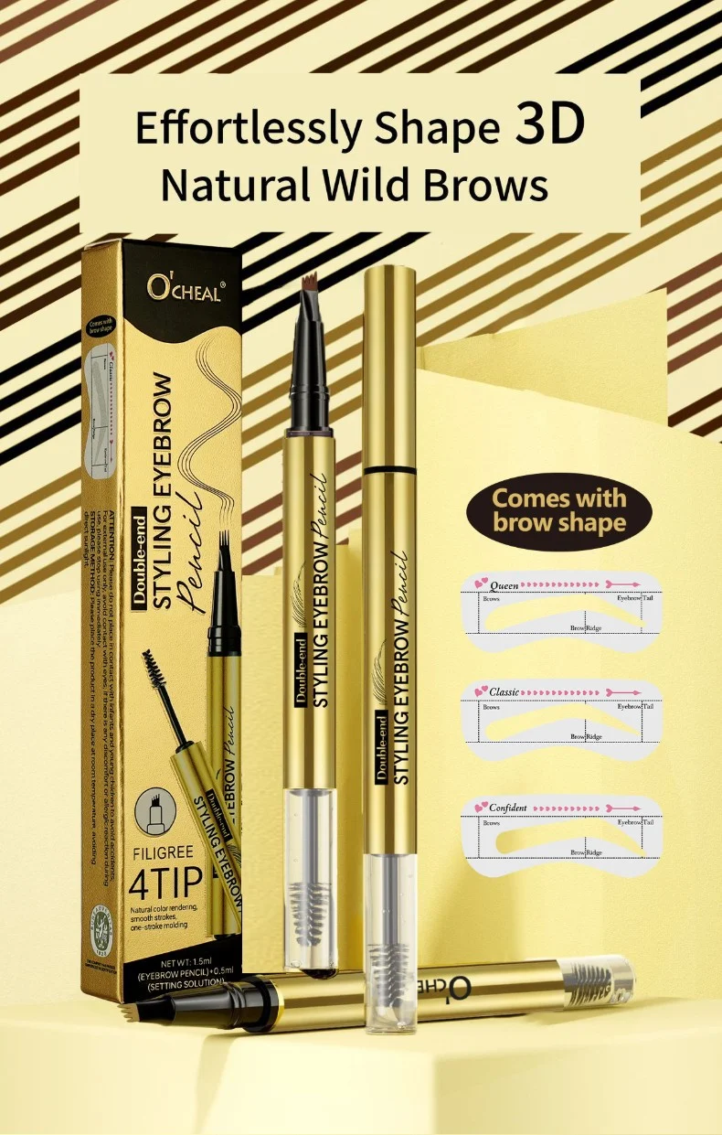 Double-End Eyebrow Pencil with Setting Gel Waterproof Sweat-Proof Long-Lasting Brow Makeup 5 double end eyebrow pencil with setting gel sit 599mr2zh desc 5