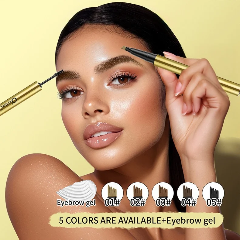 Double-End Eyebrow Pencil with Setting Gel Waterproof Sweat-Proof Long-Lasting Brow Makeup 6 double end eyebrow pencil with setting gel sit 599mr2zh desc 6