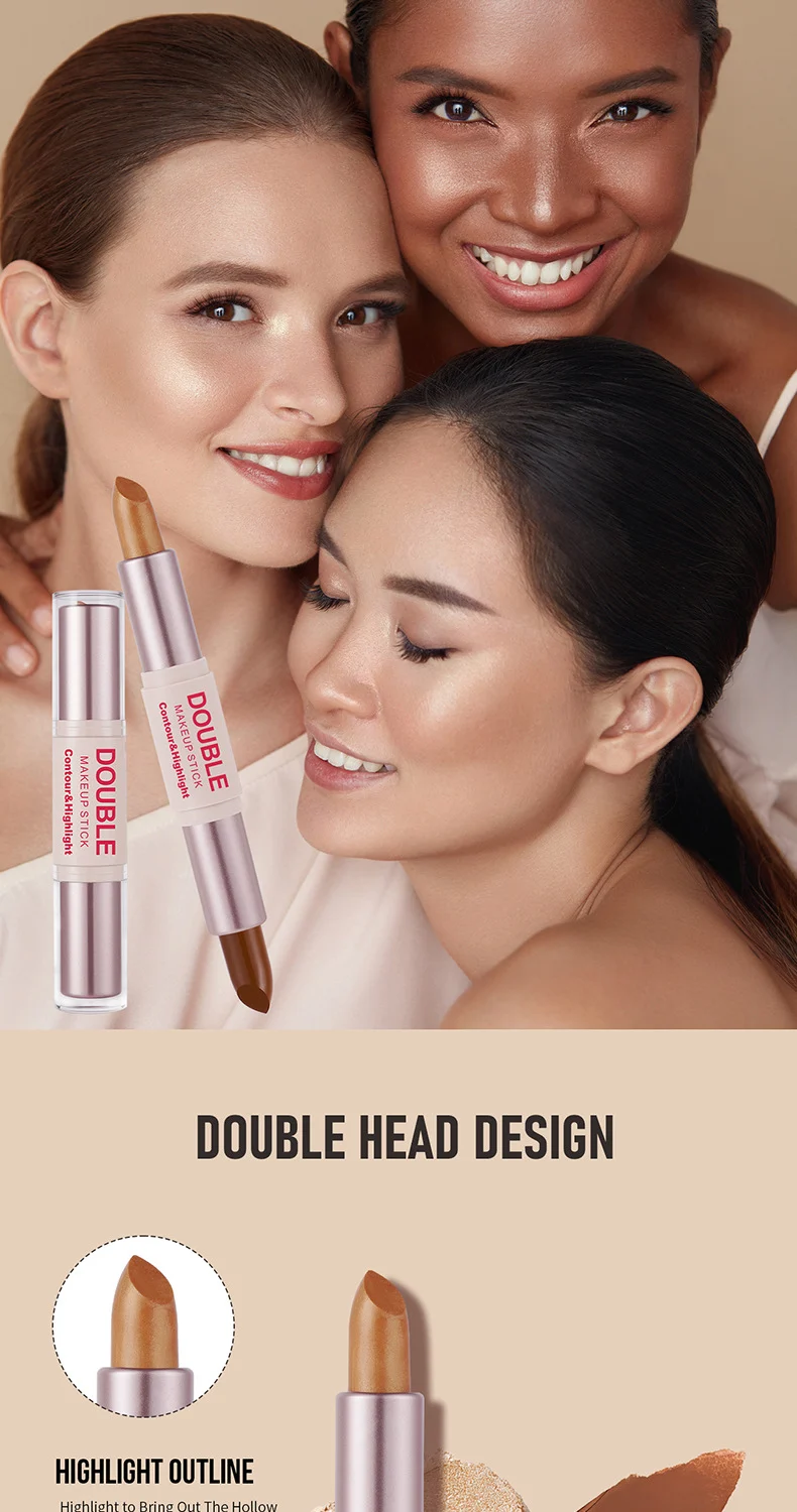 Double Ended Contour Stick Highlighter Shadow 3D Face Sculpting Makeup Stick 2 double ended contour stick highlighter shadow 3d face sculpting makeup stick sit xxpd8z9q desc 2