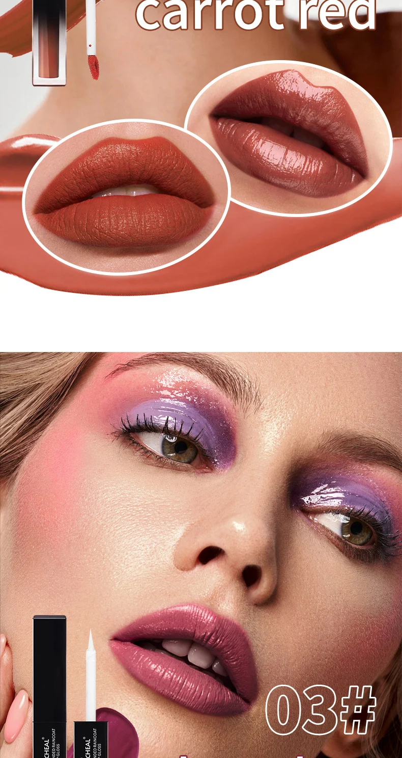 Double Ended Lip Gloss with Top Coat, Long Lasting Waterproof Lipstick Set, Velvet Matte & Mirror Finish Liquid Lipstick 13 double ended lip gloss with top coat sit b74bug4s desc 13