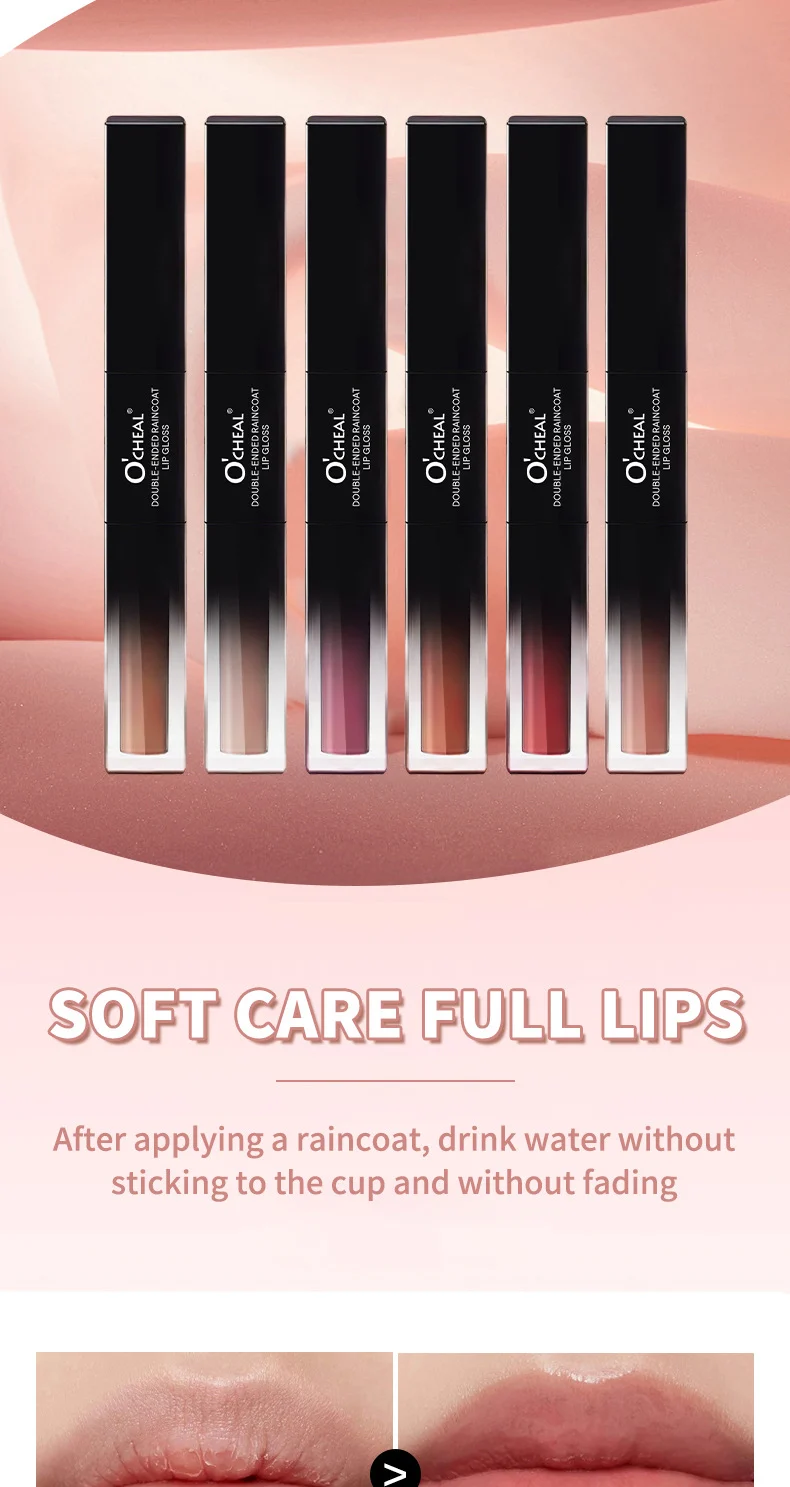 Double Ended Lip Gloss with Top Coat, Long Lasting Waterproof Lipstick Set, Velvet Matte & Mirror Finish Liquid Lipstick 18 double ended lip gloss with top coat sit b74bug4s desc 18
