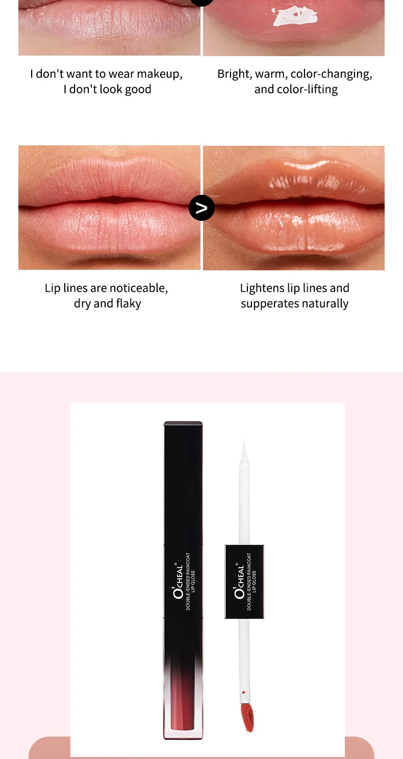 Double Ended Lip Gloss with Top Coat, Long Lasting Waterproof Lipstick Set, Velvet Matte & Mirror Finish Liquid Lipstick 19 double ended lip gloss with top coat sit b74bug4s desc 19