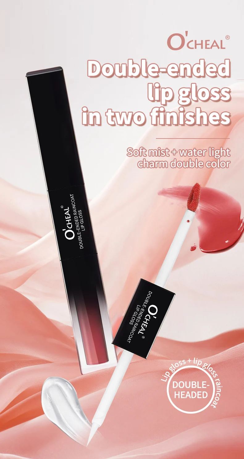 Double Ended Lip Gloss with Top Coat, Long Lasting Waterproof Lipstick Set, Velvet Matte & Mirror Finish Liquid Lipstick 4 double ended lip gloss with top coat sit b74bug4s desc 4