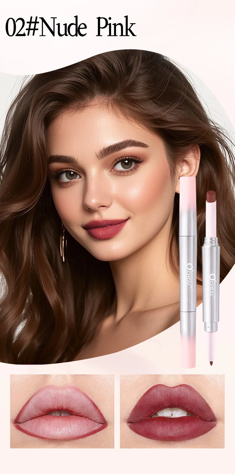 Double-Ended Lip Liner & Lipstick Pen 6 Matte Colors Retractable Lip Makeup 12 double ended lip liner lipstick pen 6 matte colors sit xmctw4qz desc 12
