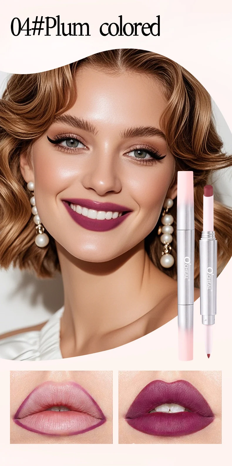 Double-Ended Lip Liner & Lipstick Pen 6 Matte Colors Retractable Lip Makeup 14 double ended lip liner lipstick pen 6 matte colors sit xmctw4qz desc 14