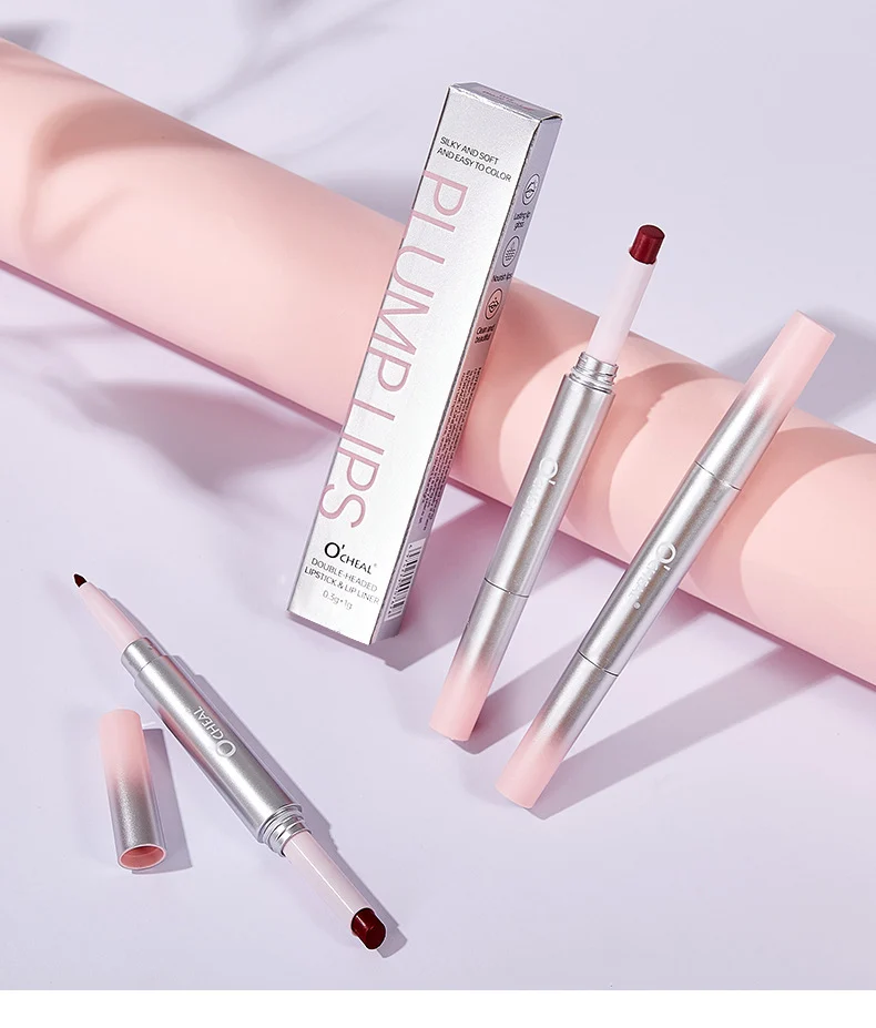 Double-Ended Lip Liner & Lipstick Pen 6 Matte Colors Retractable Lip Makeup 19 double ended lip liner lipstick pen 6 matte colors sit xmctw4qz desc 19