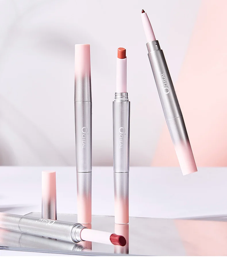 Double-Ended Lip Liner & Lipstick Pen 6 Matte Colors Retractable Lip Makeup 21 double ended lip liner lipstick pen 6 matte colors sit xmctw4qz desc 21