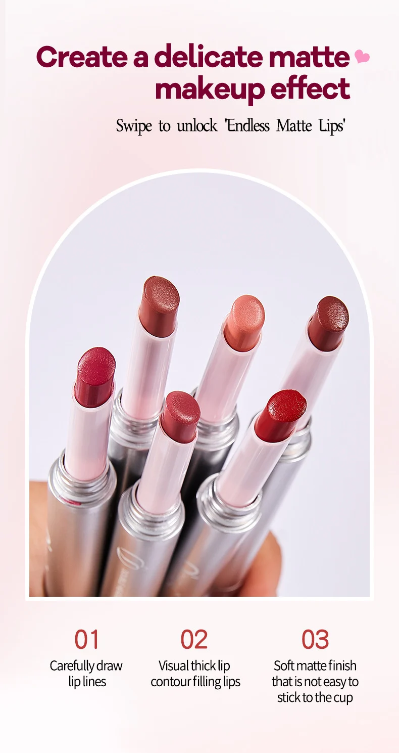 Double-Ended Lip Liner & Lipstick Pen 6 Matte Colors Retractable Lip Makeup 9 double ended lip liner lipstick pen 6 matte colors sit xmctw4qz desc 9