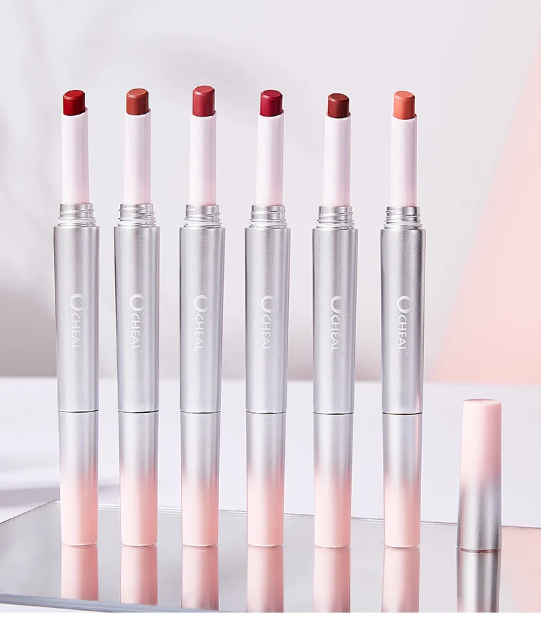 Double-Ended Lipstick & Lip Liner 6 Colors Velvet Matte Waterproof Long Lasting Lip Makeup Set 20 double ended lipstick lip liner 6 colors velvet matte waterproof sit jux8783d desc 20