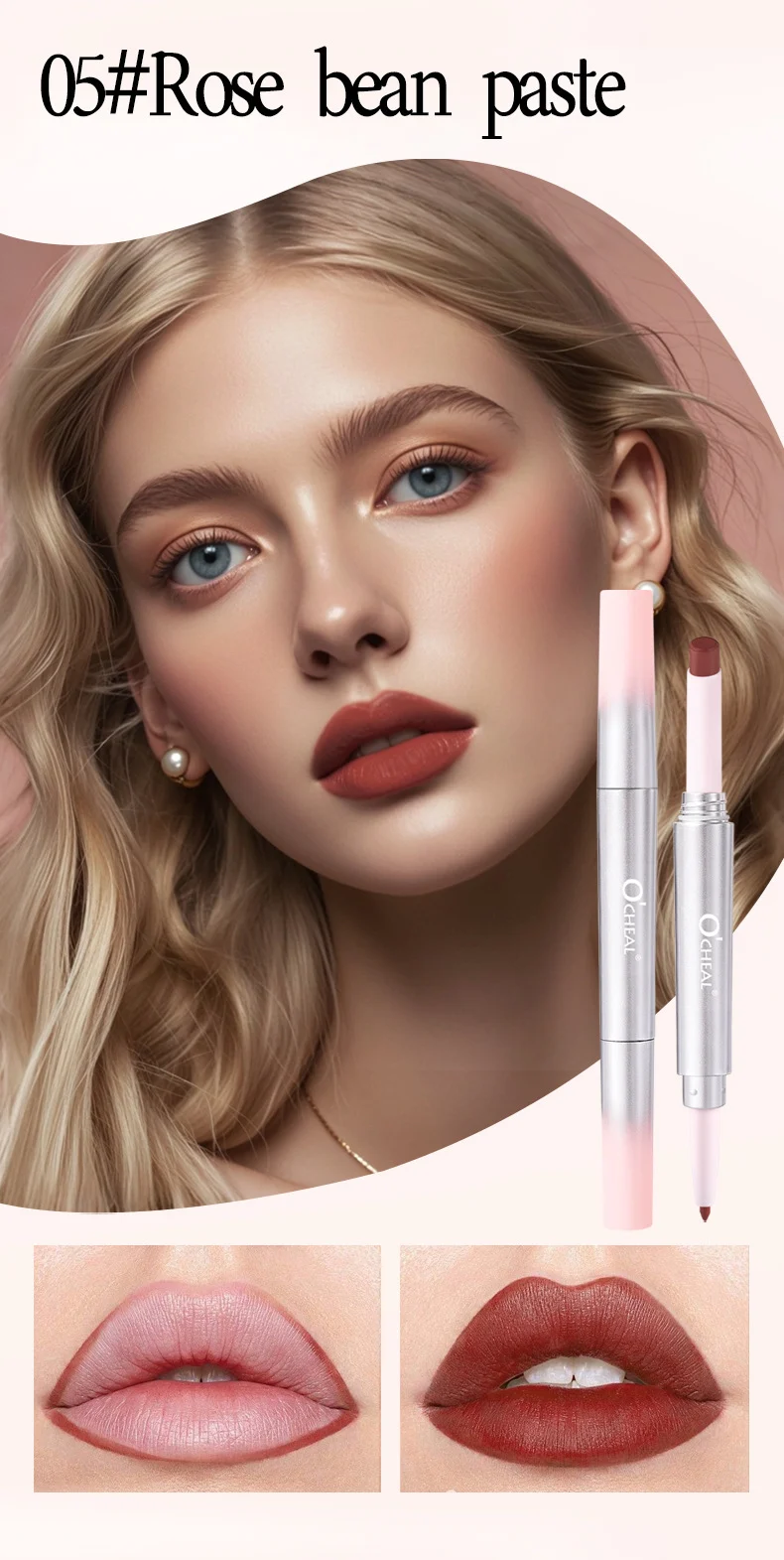 Double-Ended Lipstick & Lip Liner Set Matte Long Lasting Waterproof 15 double ended lipstick lip liner set matte sit 9pbpr53w desc 15