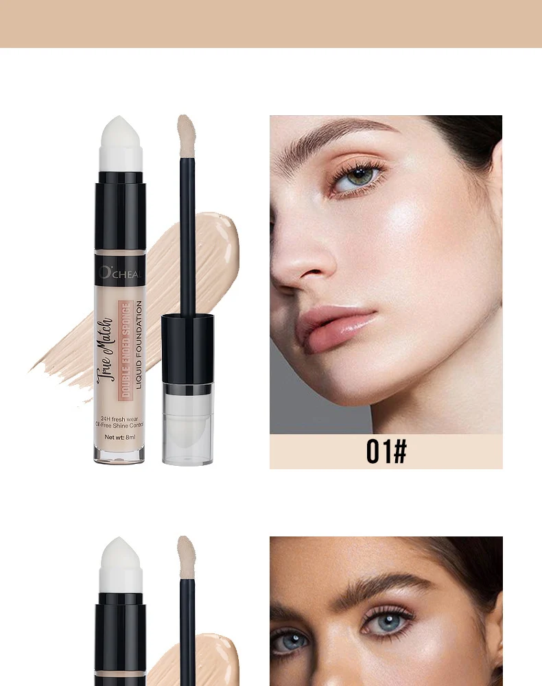 Double Ended Makeup Sponge Foundation Liquid Concealer Pen High Coverage 24H Wear 12 double ended makeup sponge foundation liquid concealer pen sit yhhgshgp desc 12