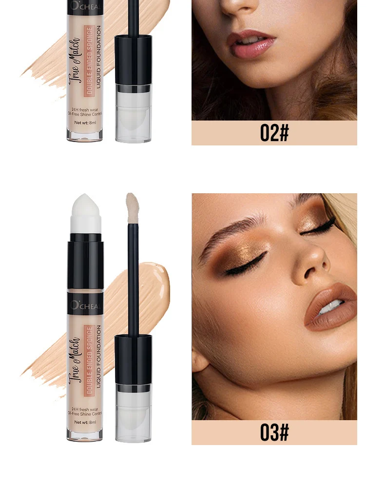 Double Ended Makeup Sponge Foundation Liquid Concealer Pen High Coverage 24H Wear 13 double ended makeup sponge foundation liquid concealer pen sit yhhgshgp desc 13