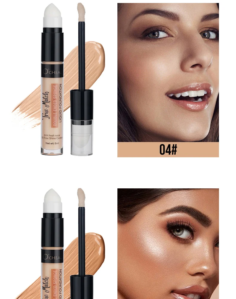 Double Ended Makeup Sponge Foundation Liquid Concealer Pen High Coverage 24H Wear 14 double ended makeup sponge foundation liquid concealer pen sit yhhgshgp desc 14