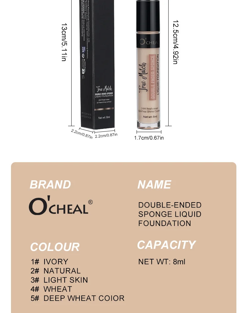 Double Ended Makeup Sponge Foundation Liquid Concealer Pen High Coverage 24H Wear 20 double ended makeup sponge foundation liquid concealer pen sit yhhgshgp desc 20