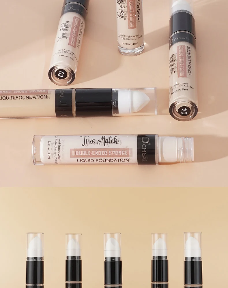 Double Ended Makeup Sponge Foundation Liquid Concealer Pen High Coverage 24H Wear 22 double ended makeup sponge foundation liquid concealer pen sit yhhgshgp desc 22