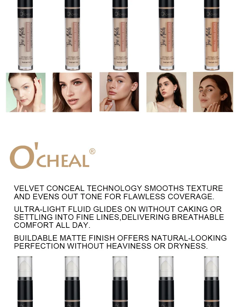 Double Ended Makeup Sponge Foundation Liquid Concealer Pen High Coverage 24H Wear 26 double ended makeup sponge foundation liquid concealer pen sit yhhgshgp desc 26