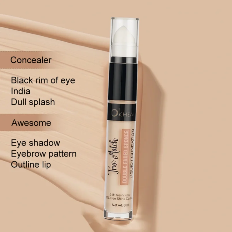 double-ended-sponge-concealer-foundation-pen-waterproof-high-coverage-8ml-sit-ytxkenpq-1 OCHEAL Double-Ended Sponge Liquid Foundation Concealer Pen with High Coverage, Waterproof Formula, and 24-Hour Wear