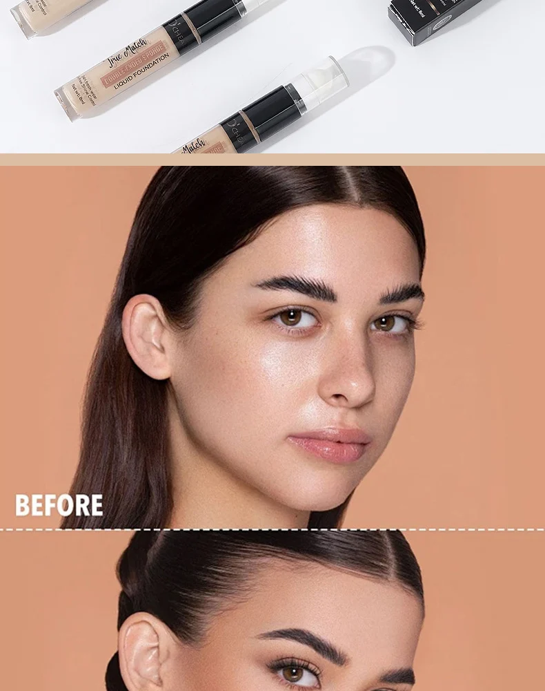 Double-Ended Sponge Concealer Foundation Pen Waterproof High Coverage 8ml 12 double ended sponge concealer foundation pen waterproof high coverage 8ml sit ytxkenpq desc 12
