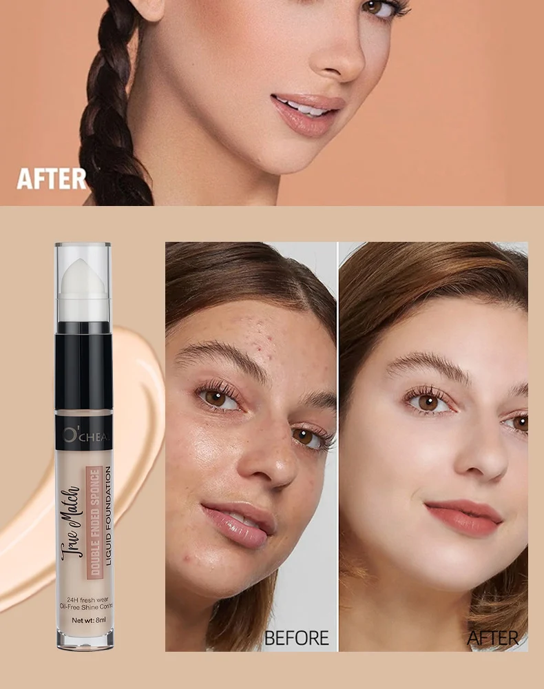 Double-Ended Sponge Concealer Foundation Pen Waterproof High Coverage 8ml 13 double ended sponge concealer foundation pen waterproof high coverage 8ml sit ytxkenpq desc 13