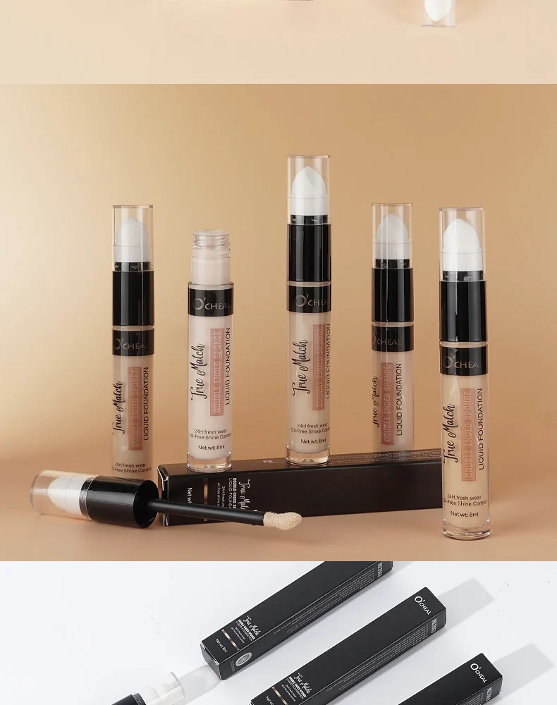 Double-Ended Sponge Concealer Foundation Pen Waterproof High Coverage 8ml 20 double ended sponge concealer foundation pen waterproof high coverage 8ml sit ytxkenpq desc 20