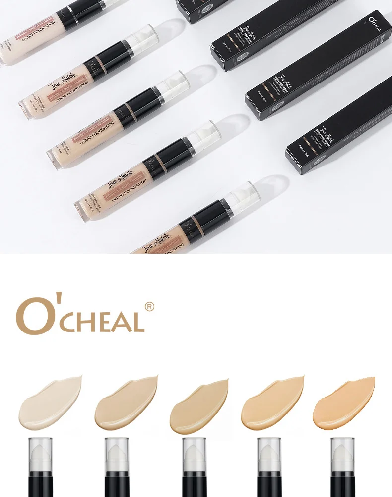Double-Ended Sponge Concealer Foundation Pen Waterproof High Coverage 8ml 21 double ended sponge concealer foundation pen waterproof high coverage 8ml sit ytxkenpq desc 21