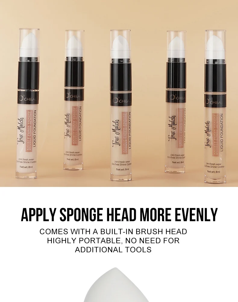Double-Ended Sponge Concealer Foundation Pen Waterproof High Coverage 8ml 4 double ended sponge concealer foundation pen waterproof high coverage 8ml sit ytxkenpq desc 4