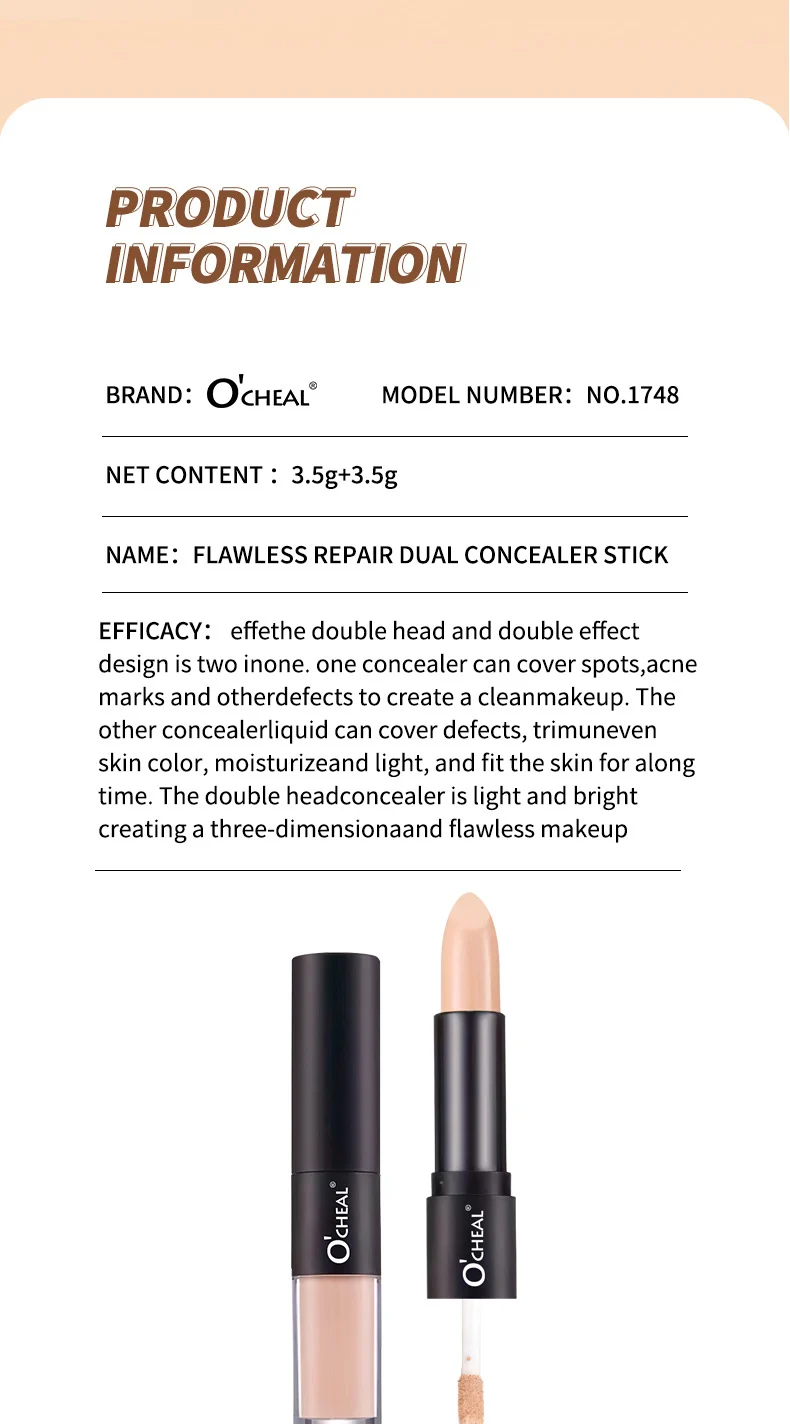 Dual-Ended Concealer Stick Flawless Repair Creamy Liquid Contour Highlighter Foundation 13 dual ended concealer stick flawless repair creamy contour highlighter sit 4fvk9x2w desc 13