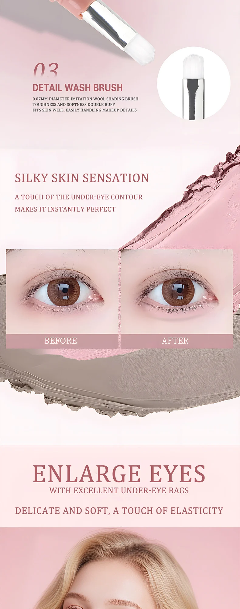 Dual-Ended Under Eye Pencil 2-in-1 Contour & Highlight Pen Waterproof Long-Lasting Makeup 5 dual ended under eye pencil 2 in 1 contour highlight pen sit 5fnfhmmg desc 5