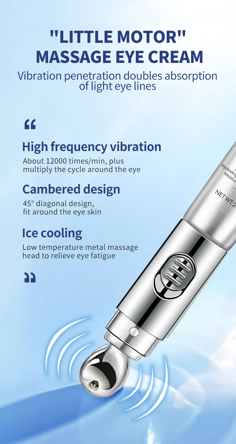 Electric Eye Cream Anti Wrinkle Moisturizing Massage Eye Cream with Vibrating Head 20g 8 electric eye cream moisturizing anti wrinkle vibrating sit wy7299y6 desc 8