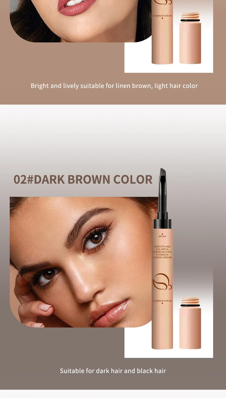 Eyebrow Dyeing Cream Waterproof Long-lasting Smudge-proof 3D Velvet Brow Stamp 10 eyebrow dyeing cream waterproof long lasting smudge proof 3d velvet brow stamp sit k2m4a866 desc 10