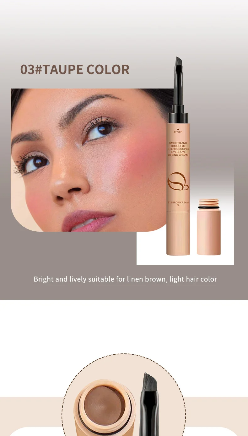 Eyebrow Dyeing Cream Waterproof Long-lasting Smudge-proof 3D Velvet Brow Stamp 11 eyebrow dyeing cream waterproof long lasting smudge proof 3d velvet brow stamp sit k2m4a866 desc 11